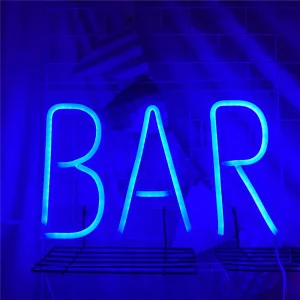 BAR ネオンサイン LEDネオンレターライト アート壁装飾 USB電源ブルーライト ビジネスパブ ビールバー ビストロパーティー ホームインテリアサイン (1)