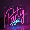 Party TIMEネオンサイン 多階段調光可 LEDパーティータイムネオンライト 店看板 パーティーインテリア ライブバー 居酒屋 喫茶店用サイン 祭り装飾 イベント飾り ネオン管ライト